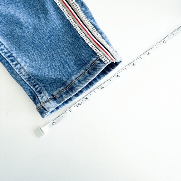 Topshop Womens Denim Jeans Moto Jamie Skinny Side Stripes Blue Wash Size 28 - Picture 10 of 11